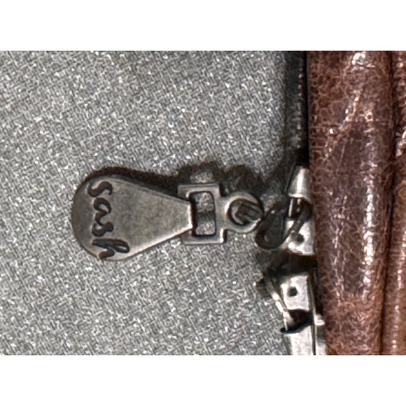 Sash Genuine Leather Shoulder Bag Brown Distressed Hobo Style - Picture 4 of 14